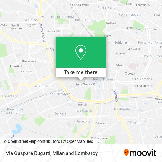 Via Gaspare Bugatti map