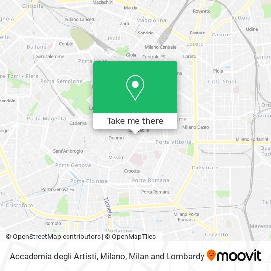 Accademia degli Artisti, Milano map
