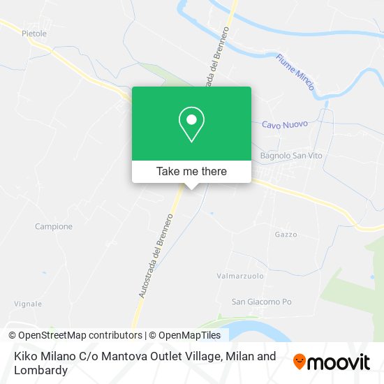 Kiko Milano C / o Mantova Outlet Village map