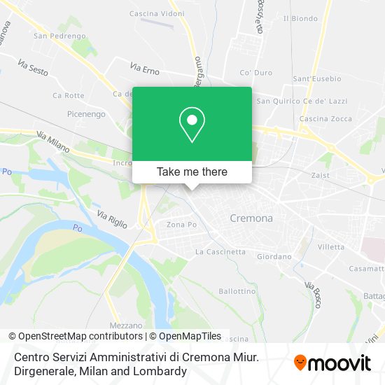 Centro Servizi Amministrativi di Cremona Miur. Dirgenerale map