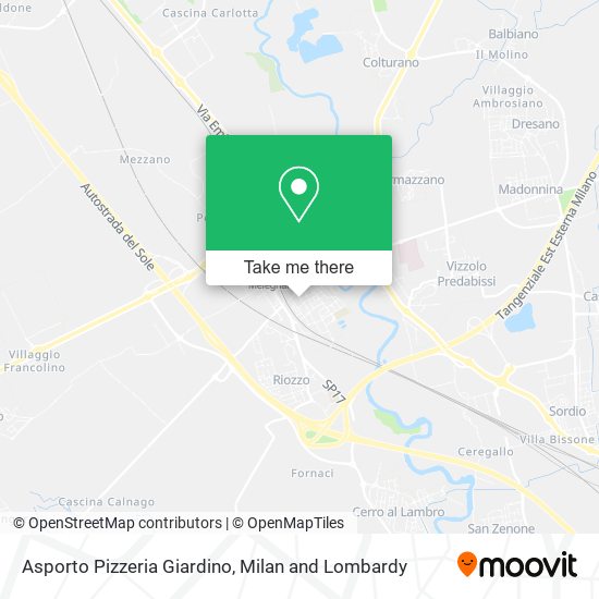 Asporto Pizzeria Giardino map