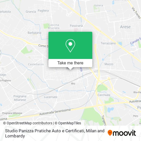 Studio Panizza Pratiche Auto e Certificati map