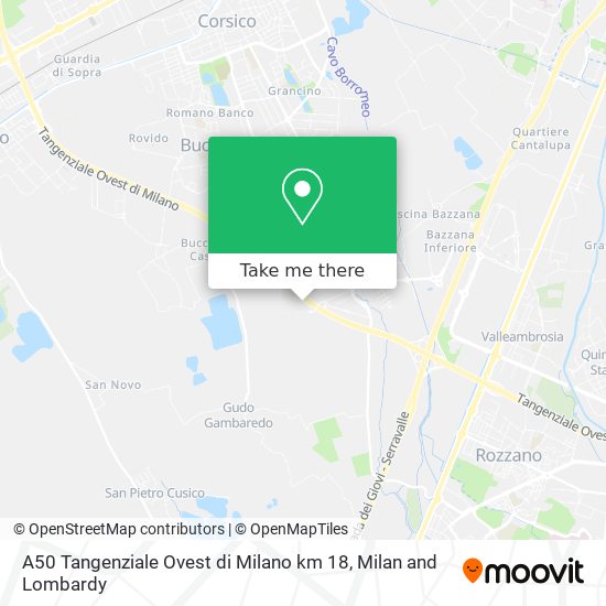 A50 Tangenziale Ovest di Milano km 18 map