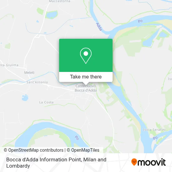 Bocca d'Adda Information Point map