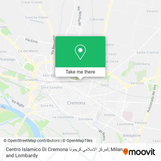 Centro Islamico Di Cremona المركز الاسلامي كريمونا map