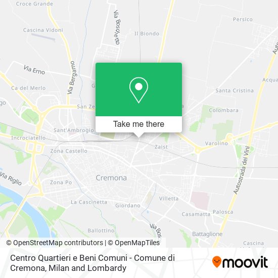 Centro Quartieri e Beni Comuni - Comune di Cremona map