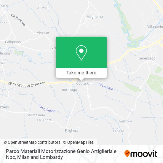 Parco Materiali Motorizzazione Genio Artiglieria e Nbc map