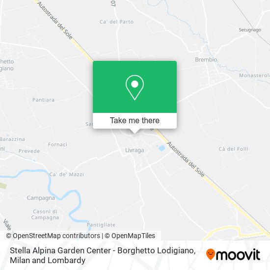 Stella Alpina Garden Center - Borghetto Lodigiano map