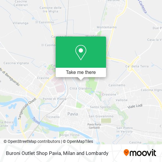 Buroni Outlet Shop Pavia map