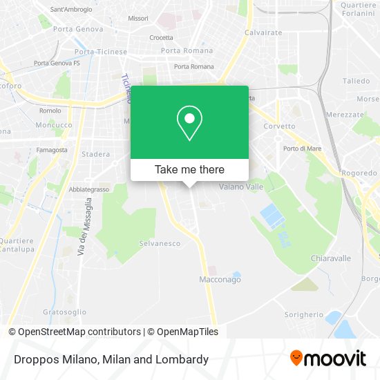 Droppos Milano map