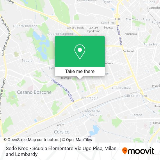 Sede Kreo - Scuola Elementare Via Ugo Pisa map