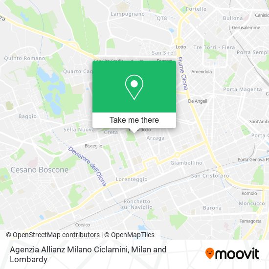 Agenzia Allianz Milano Ciclamini map