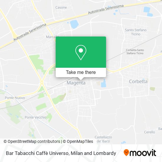 Bar Tabacchi Caffè Universo map