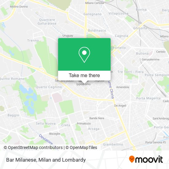 Bar Milanese map