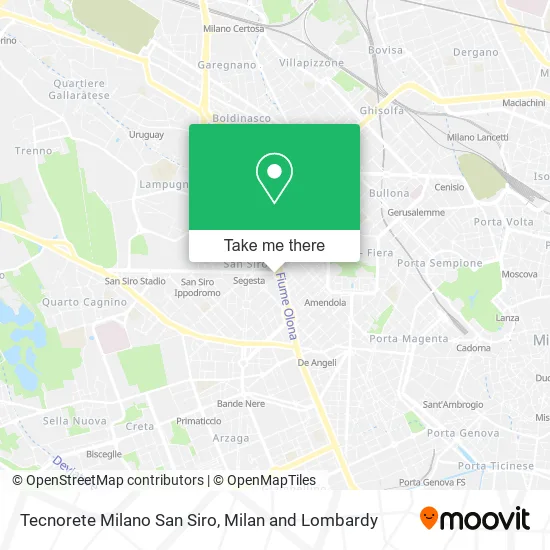 Tecnorete Milano San Siro map