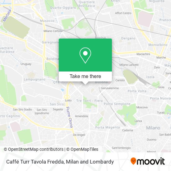 Caffé Turr Tavola Fredda map