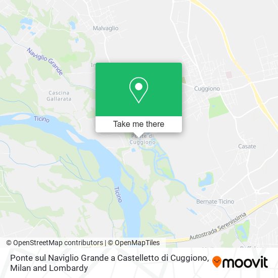 Ponte sul Naviglio Grande a Castelletto di Cuggiono map