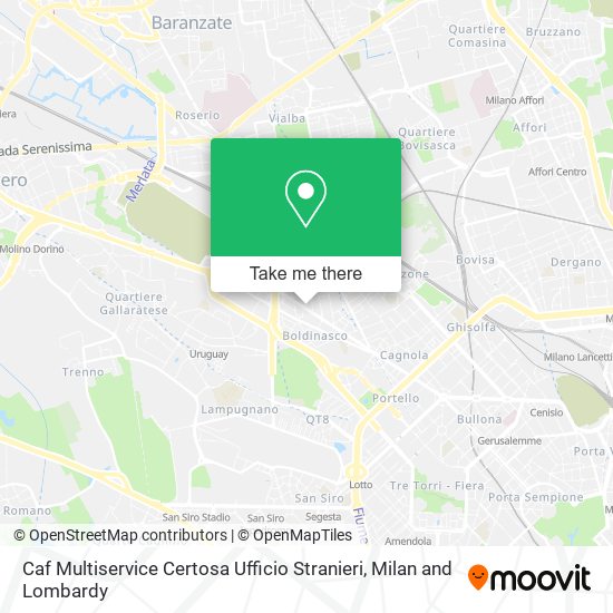 Caf Multiservice Certosa Ufficio Stranieri map
