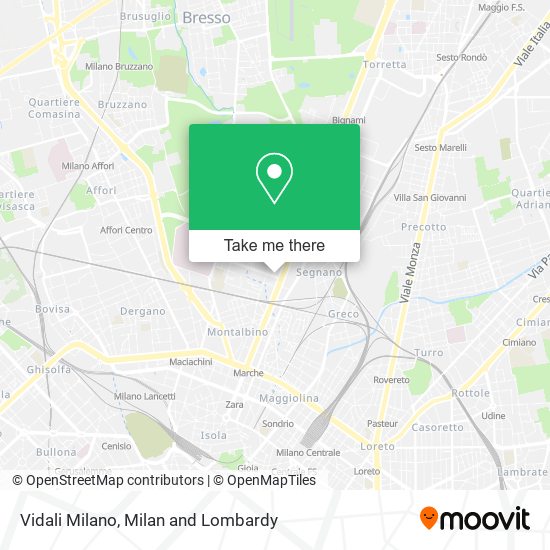 Vidali Milano map