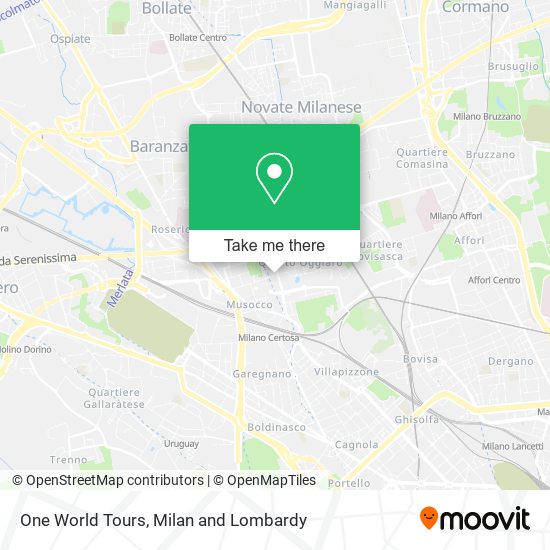 One World Tours map