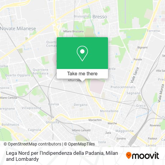 Lega Nord per l'Indipendenza della Padania map