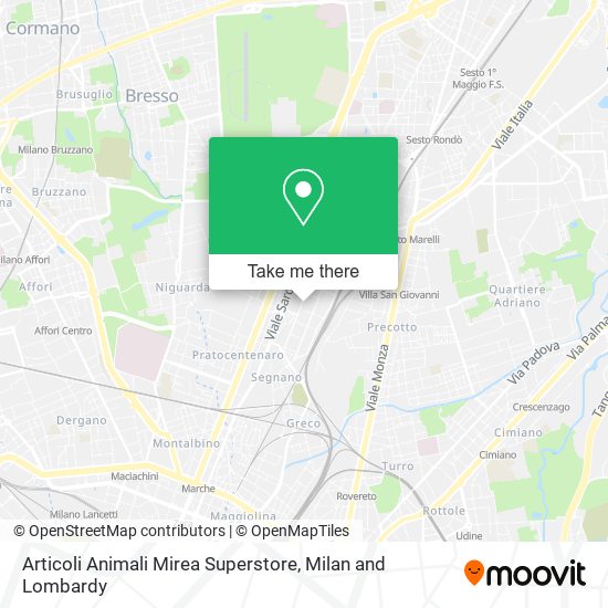 Articoli Animali Mirea Superstore map