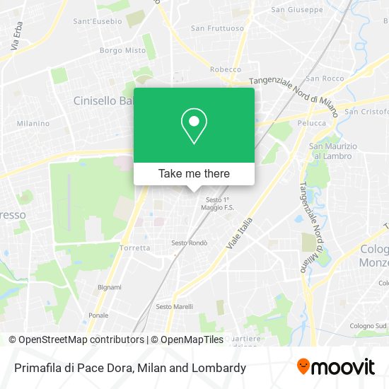 Primafila di Pace Dora map