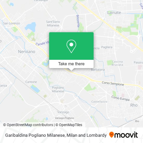 Garibaldina Pogliano Milanese map