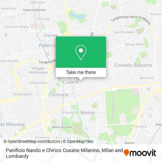Panificio Nando e Chirico Cusano Milanino map