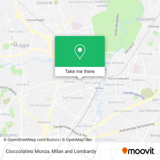 Cioccolatino Monza map