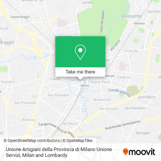 Unione Artigiani della Provincia di Milano Unione Servizi map