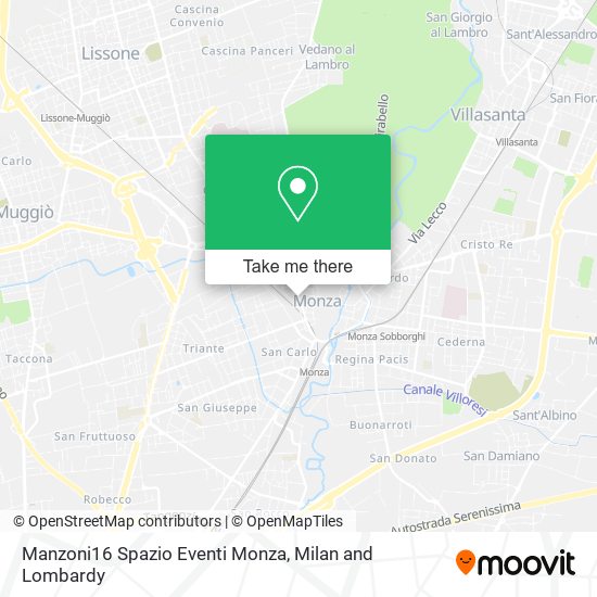 Manzoni16 Spazio Eventi Monza map