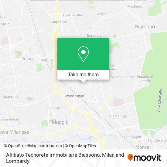 Affiliato Tecnorete Immobiliare Biassono map