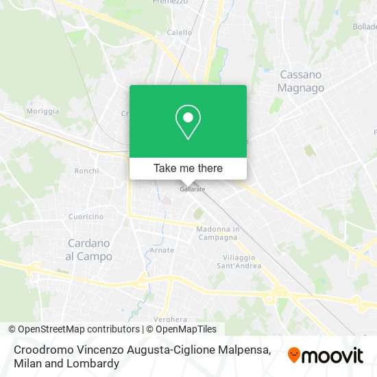 Croodromo Vincenzo Augusta-Ciglione Malpensa map