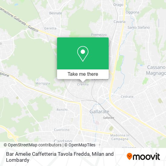 Bar Amelie Caffetteria Tavola Fredda map