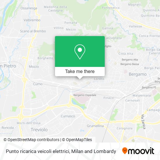 Punto ricarica veicoli elettrici map