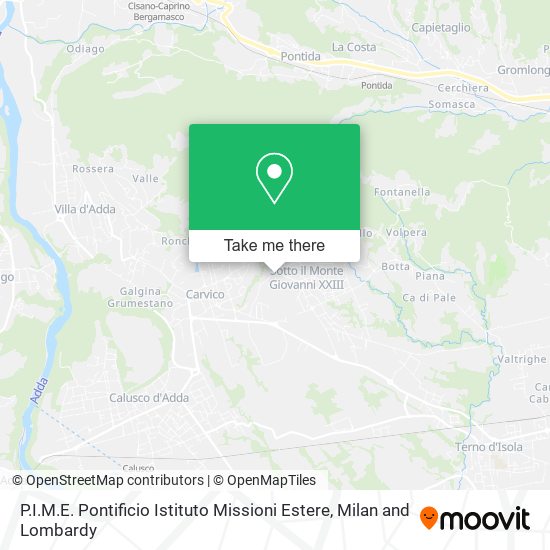 P.I.M.E. Pontificio Istituto Missioni Estere map