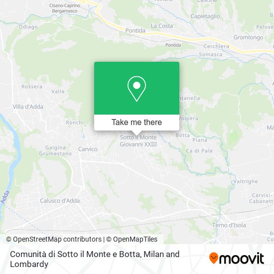 Comunità di Sotto il Monte e Botta map