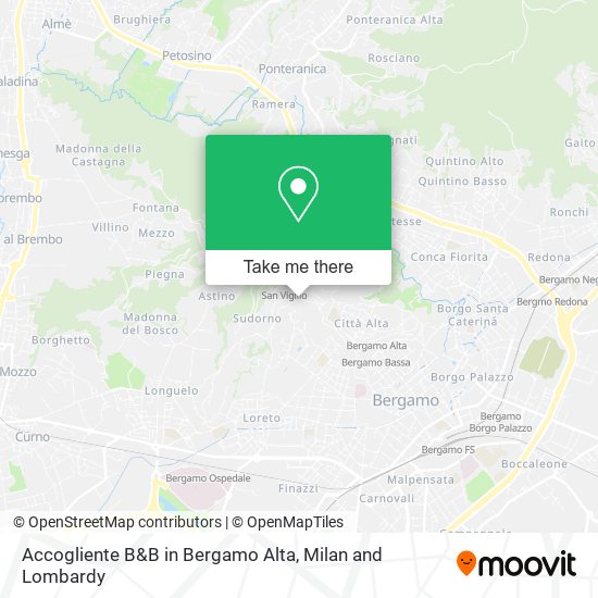 Accogliente B&B in Bergamo Alta map