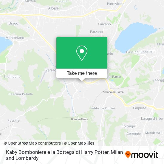 Kaby Bomboniere e la Bottega di Harry Potter map