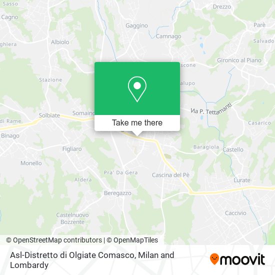 Asl-Distretto di Olgiate Comasco map