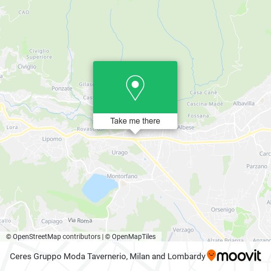 Ceres Gruppo Moda Tavernerio map