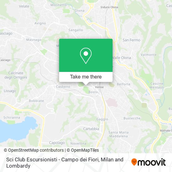 Sci Club Escursionisti - Campo dei Fiori map