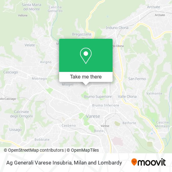 Ag Generali Varese Insubria map
