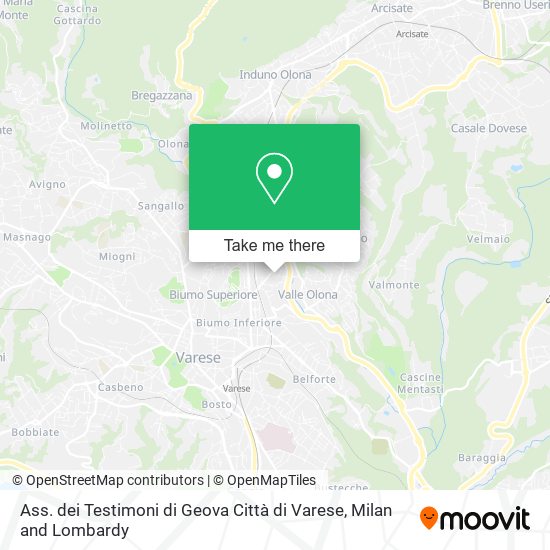 Ass. dei Testimoni di Geova Città di Varese map