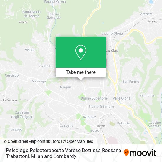 Psicologo Psicoterapeuta Varese Dott.ssa Rossana Trabattoni map