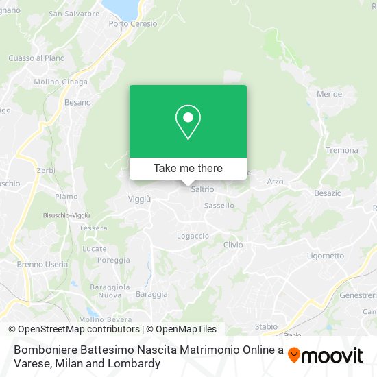 Bomboniere Battesimo Nascita Matrimonio Online a Varese map