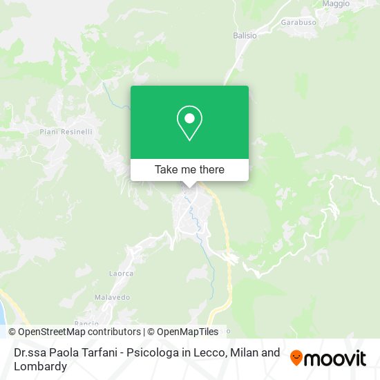 Dr.ssa Paola Tarfani - Psicologa in Lecco map