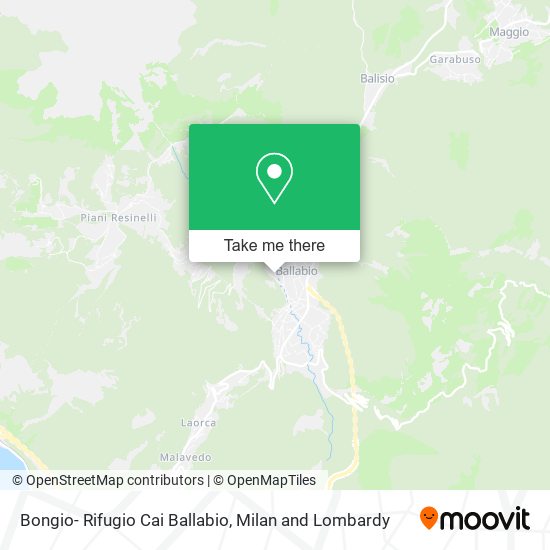 Bongio- Rifugio Cai Ballabio map