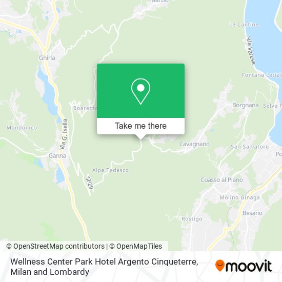 Wellness Center Park Hotel Argento Cinqueterre map